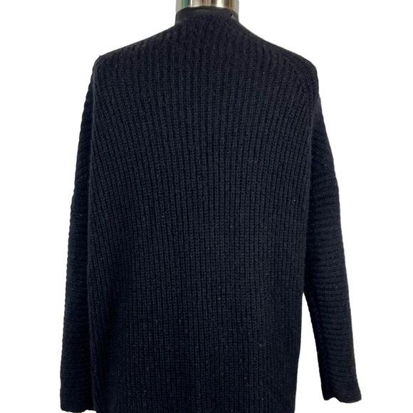 360 CASHMERE QUINCY RIBBED LONGLINE FRINGE DROPPED SHOULDERS CARDIGAN SWEATER - Picture 10 of 14